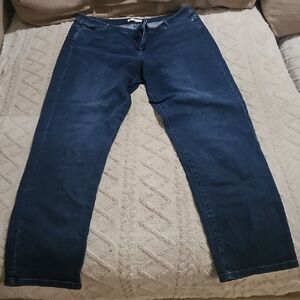 J. Jill Women's Dark Blue Slim Boyfriend Straight Leg Jeans Size 16